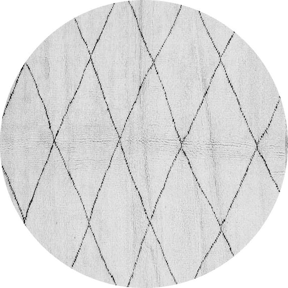 Ahgly Company Indoor Round Solid Gray Modern Area Rugs, 6' Round