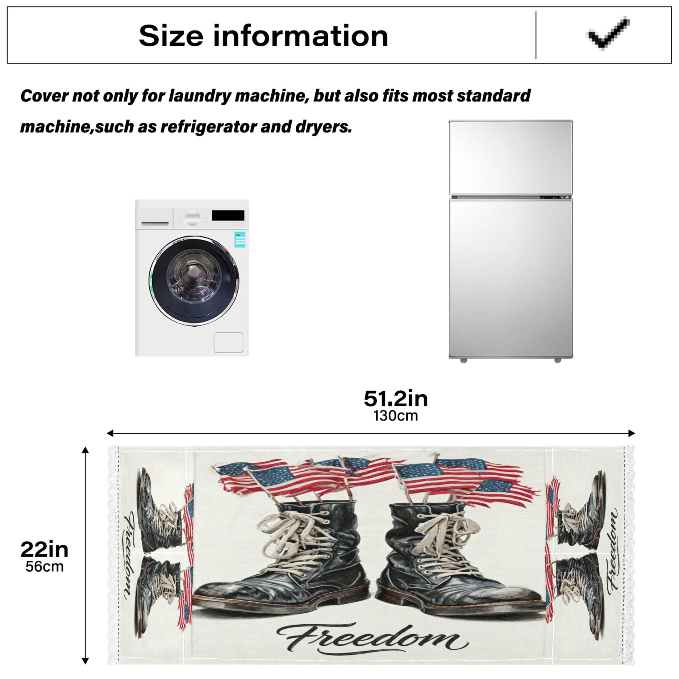 Wobogo Freedom Flag Boots Washing Machine Cover Dustproof Washer Dryer Cover Waterproof Laundry Room Decorative Protector