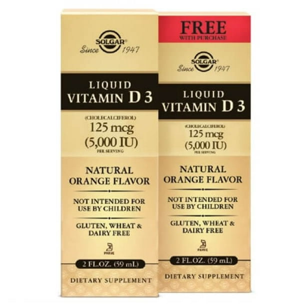 Solgar Liquid Vitamin D3 (Cholecalciferol) 5000 IU Natural Orange
