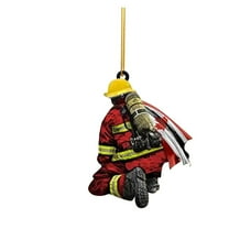 CuiLiyq Personalized Firefighter Ornament 2D Flat Shape, Custom Firefighter Christmas Ornaments Gifts for Firefighter, Firefighter Ornament Christmas Tree Decorations