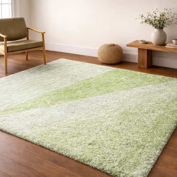Addison Rugs Dream Shag Premium Machine Washable Transitional Modern Aloe Rectangle Rug, 10' x 14'