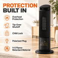 thumbnail image 6 of 23" Space Heater for Indoor Use, 1500W Fast Heating Oscillating Tower Ceramic Electric Heater with 7-Color Light, Thermostat, 12H Timer, Remote Control & Overheat Protection for Bedroom, Office, 6 of 7