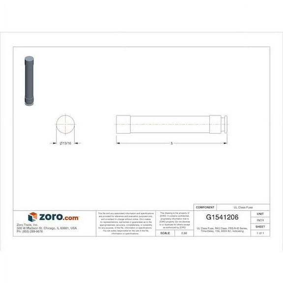 Eaton Bussmann Fuse,Class RK5,15A,FRS-R-ID Series FRS-R-15ID
