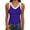 Blue, variant on Going out Tops for Women Casual V Neck Color Block Ribbed Knit Tank Tops Summer Sim Fitted Soft Sleeveless Shirts