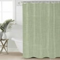 thumbnail image 4 of Vintage Linen Shower Curtain Set ，Waterproof Fabric Shower Curtains Pastoral Sage Green Linen Texture Farmhouse Shower Curtains for Bathroom,Bathroom Decor 36"x78", 4 of 7