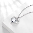 thumbnail image 4 of Juwaliy Mom Necklace Heart April Birthstone Necklace Diamond White CZ 925 Sterling Silver Pendant Jewelry Women Christmas Birthday Mother's Day Gifts, 4 of 10