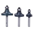 thumbnail image 2 of Dsseng 3Pcs Corner Round Over Router Bit Set  1/4 Inch Shank With Bearing  Carbide Tipped Woodworking Edge Cutter  Smooth Precision Cutting For DIY & Professional Carpentry  Durable Alloy, 2 of 9