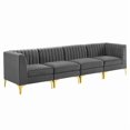 thumbnail image 2 of Modway Triumph Channel Tufted Performance Velvet 4-Seater Sofa in Gray, 2 of 10