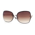thumbnail image 4 of Womens Rimless Butterfly Metal Chain Jewel Arm Fashion Sunglasses Gold Brown - Brown, 4 of 8