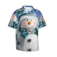 thumbnail image 2 of Balery Christmas Snowman In The Snow Print Men's Hawaiian Shirts Short Sleeve Beach Shirt Relaxed Fit Vacation Button Down Shirts-X-Large, 2 of 9