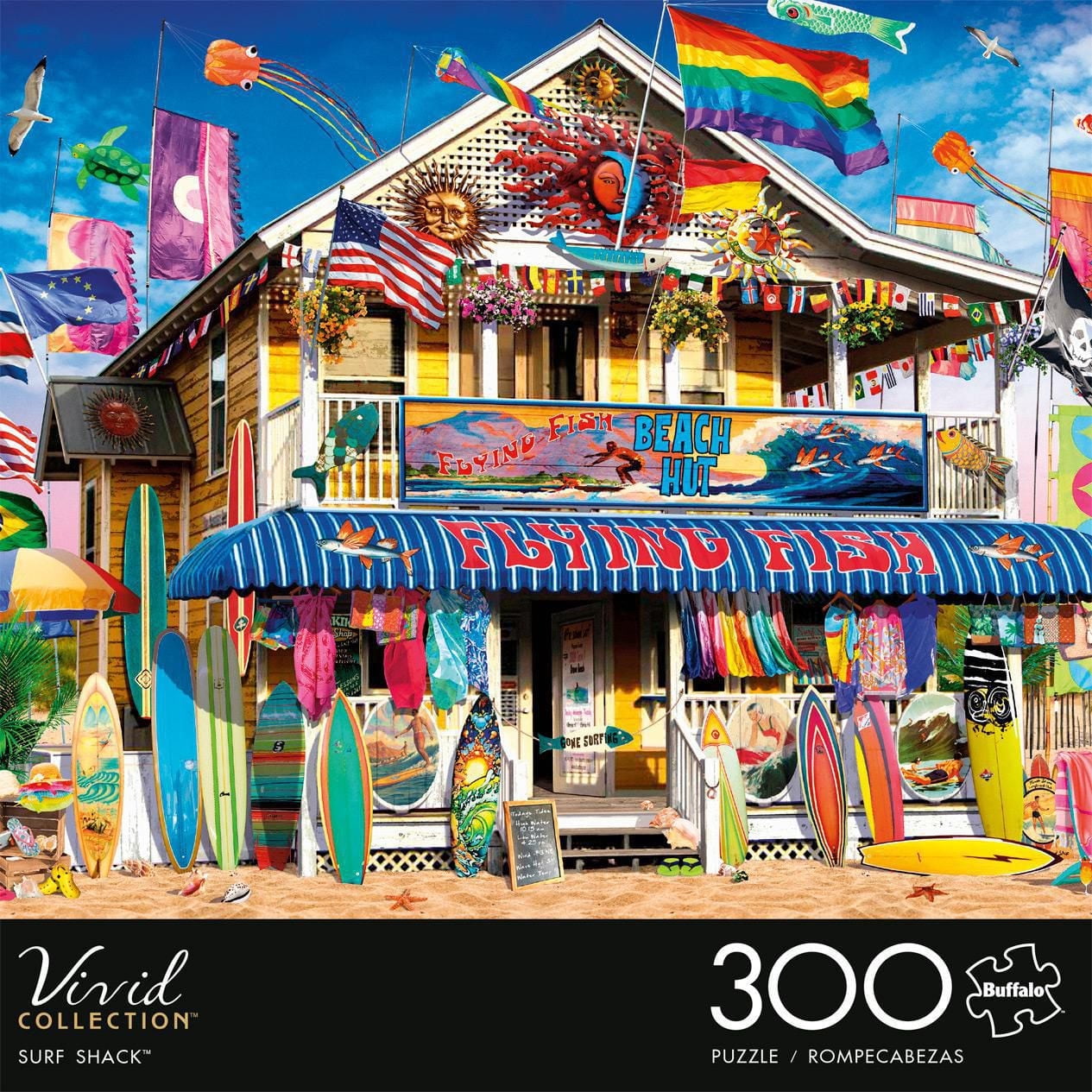 Buffalo Games - Vivid Collection - Surf Shack - 300 Piece Jigsaw Puzzle
