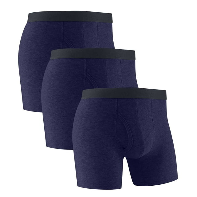 Plebaso Mens Cotton Underwear Long Leg Boxer Sports Briefs for Men Breathable Everyday Boxers Multipack