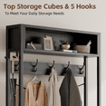 thumbnail image 6 of Laintene Hall Tree with Bench – 5-in-1 Entryway Shoe Rack with 7 Hooks, 3 Drawers & Shoe Storage, Heavy-Duty Coat Rack for Industrial Hallway, Living Room, Black, 6 of 7