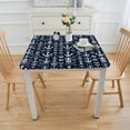 thumbnail image 3 of COMIO Outdoor Picnic Camping and Indoor Kitchen Dining Party Soft Cushion Anchor Navy Blue White Nautical Square Tablecloth White, 3 of 7