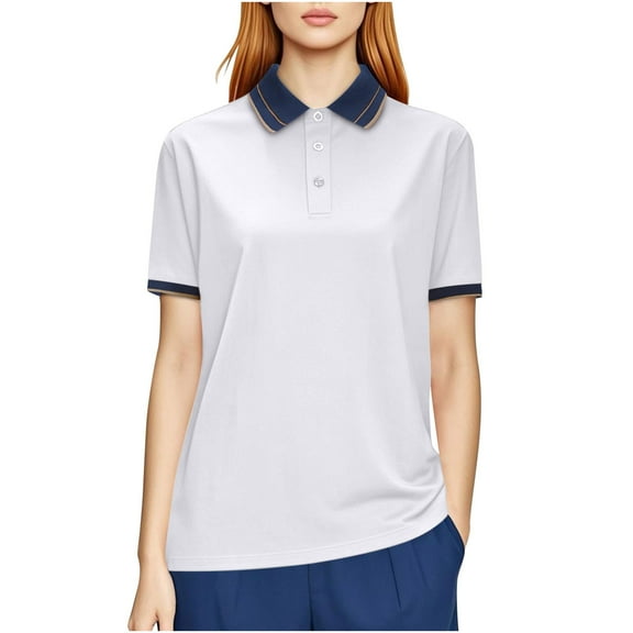 yillto Womens Golf Top Short Sleeve Buttons Neck Shirts Summer Collared Causal Tennis Athletic Tshirts