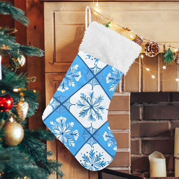 Blue Snowflakes Large Size Christmas Stockings Xmas Stocking Holiday Party Decorations