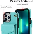 thumbnail image 5 of for iPhone 13 Pro Max Case Wallet, Card Holder Kickstand Mental Ring Leather for iPhone 13 Pro Max Case, Card Slot iPhone 13 Pro Max Case for Girls Women + 1* Sling Lanyard -Blue, 5 of 8