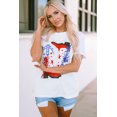 thumbnail image 4 of Women's White American Flag Boots Graphic Tee, 4 of 5
