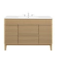 thumbnail image 2 of Modway Render 48" Plastic and Wood Single Sink Bathroom Vanity in Oak/White, 2 of 4
