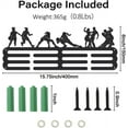 thumbnail image 2 of 1 set Women's Basketball & Volleyball & Dance Theme Iron Medal Hanger Holder Display Wall Rack with Screws Sports Themed Pattern 150x400mm, 2 of 7
