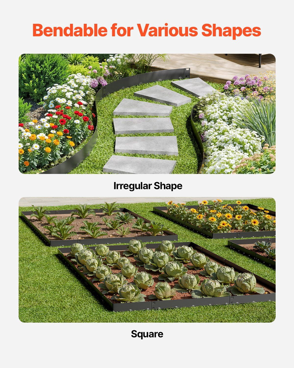 Professional Steel Landscape Edging - 5 Pack Black Rust-Resistant 39x4 Inch Lawn & Garden Borders