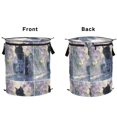 thumbnail image 2 of 50L Extra Large Popup Hamper Collapsible Laundry Basket With Zippered Lid 15.7x18.5in A Cat in The Glass and Flowers, 2 of 7