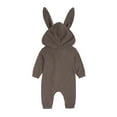 thumbnail image 4 of Baby Snowsuit Animal Bunny Baby Easter Snowsuit Long Ear Rabbit Hoodie Jumpsuit With Zipper Baby Winter Clothes Coffee 6 Months-9 Months, 4 of 7