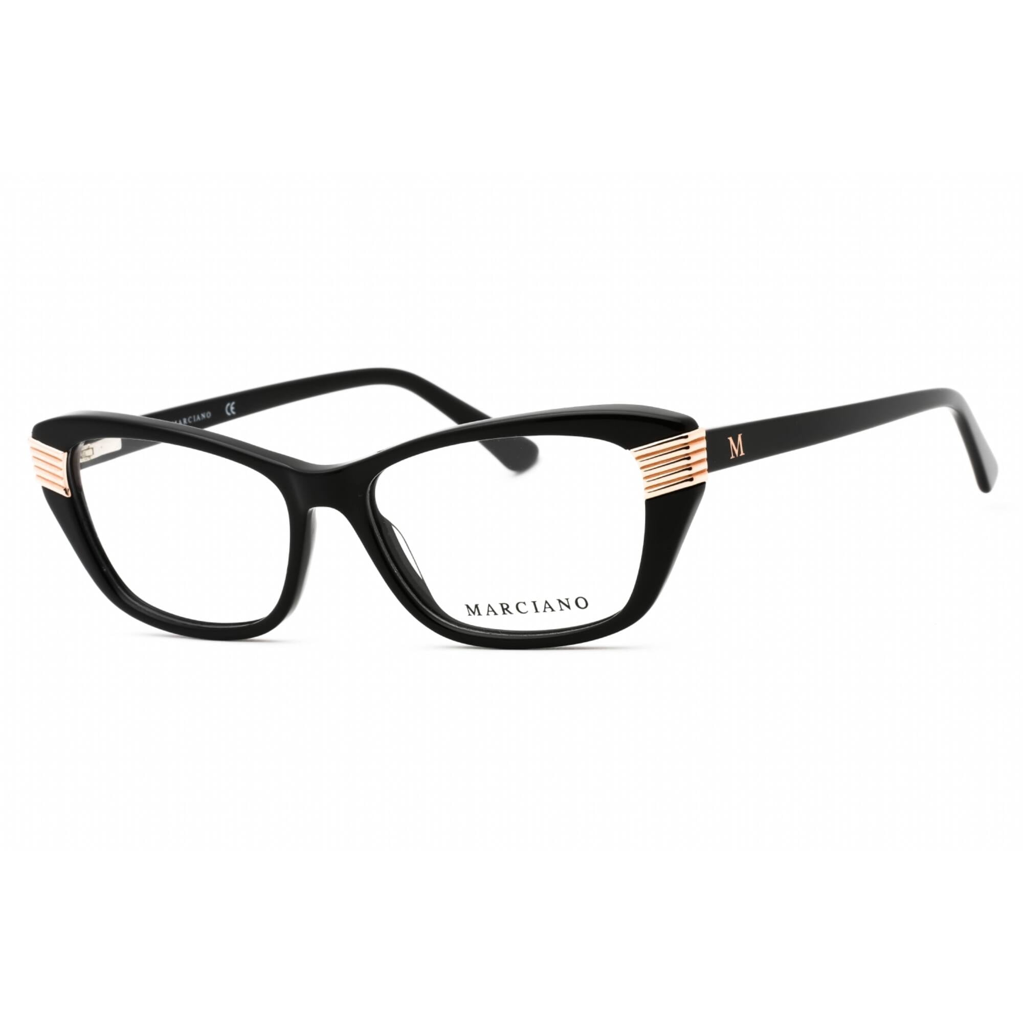 Marciano Black Cat-Eye Eyeglass Frames with Rose Gold Accents Marciano by Guess Eyeglasses Black Cat Eye GM0374 005 54mm  main image 2