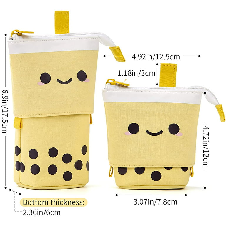 Buy SEUPROPRA Pencil Case Standing Cute Telescopic Pop-Up Boba Pencil  Holder with Zipper Kawaii Stationery Pencil Pouch Cosmetics Bag for School  Students Office Teens Adults Kids Girls & Boys (Pink) Online at