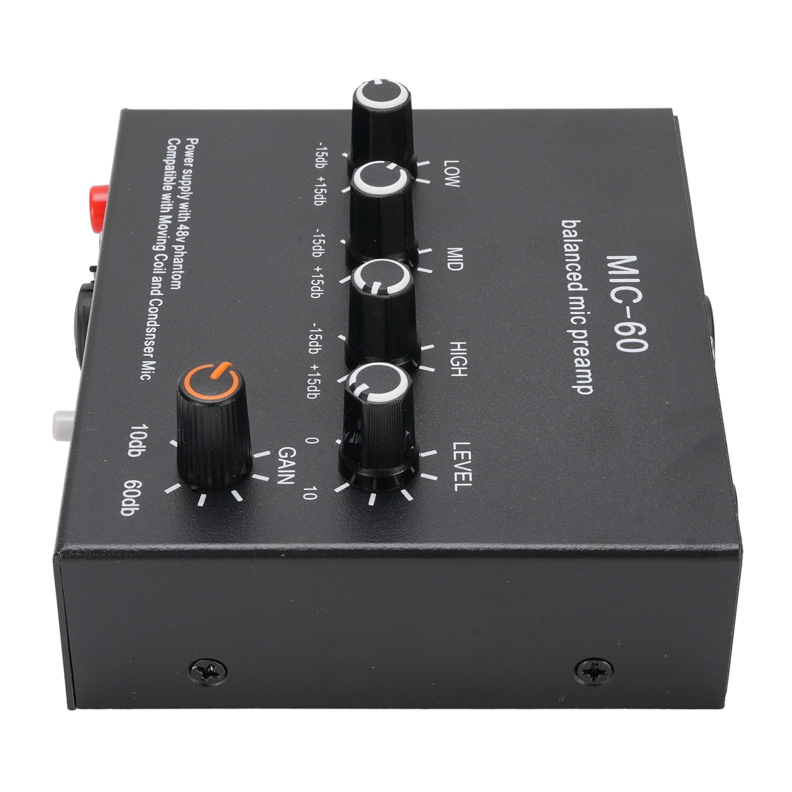 Microphone Preamp Mic Booster, Home Audio Power Amplifier with 3 Input ...