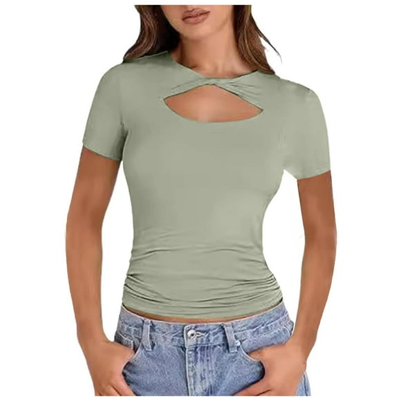 YDLCAFD T shirt Women Sexy T Shirt Short Sleeve Slim Fit Cropped Top Fashion Top T Shirt