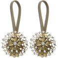 thumbnail image 1 of 2Pcs Crystal Flower Curtain Tiebacks, Curtain Rope Tieback, Handmade Decorative Curtain Holdbacks Curtain Ties for Drapes, Rural Decorative Curtain Holdbacks for Home Bedroom Office Decorative, 1 of 7