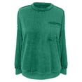 thumbnail image 4 of Gkeoshab Women Fall Clothes Women's Washed Cotton Oversized Crewneck Sweatshirt, Ultra-Soft Vintage Pullover with Dropped Shoulders for a Relaxed and Cozy Loungewear Essential. Green XL, 4 of 9