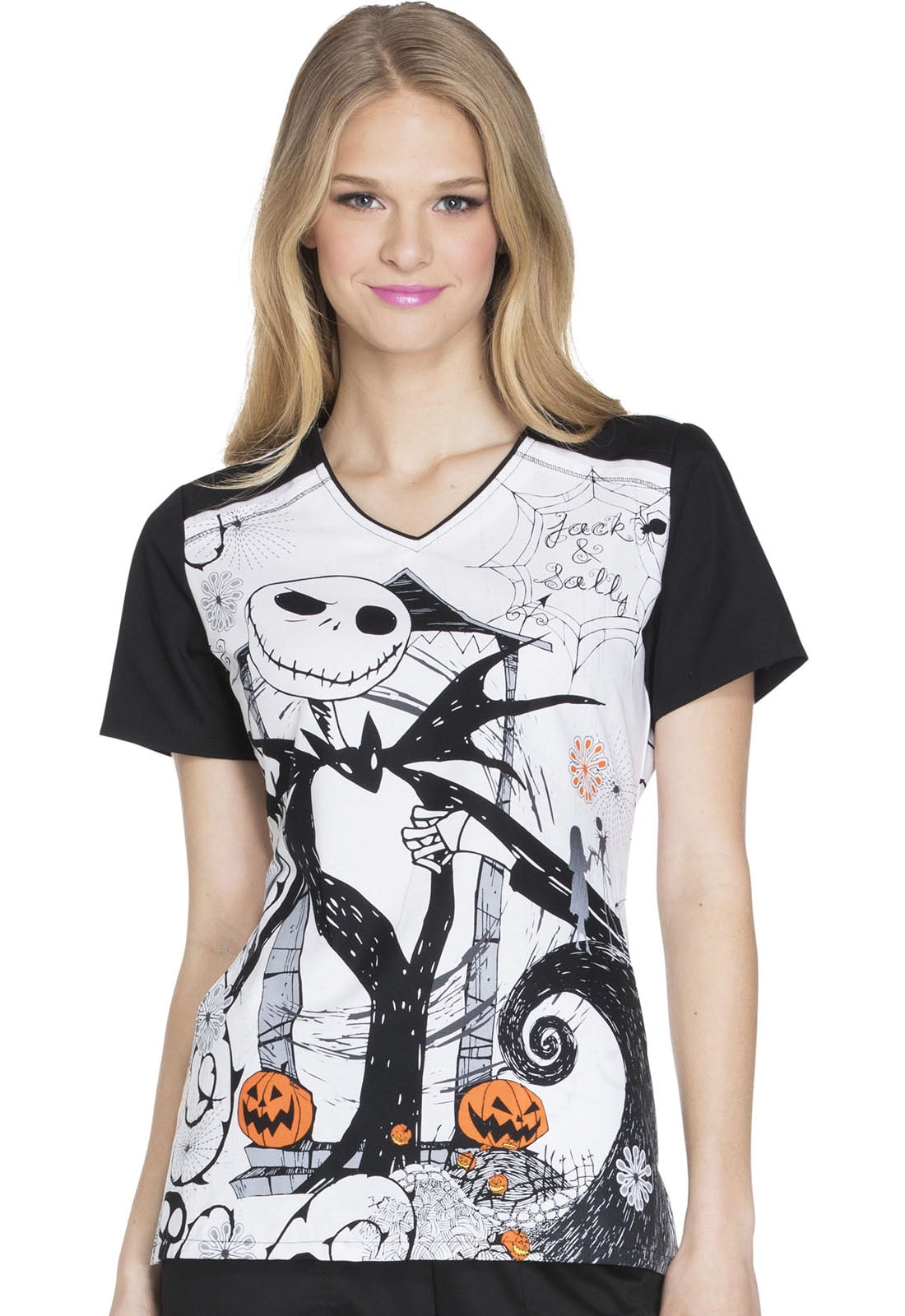 Tooniforms Halloween VNeck Women Medical Scrub Top TF630