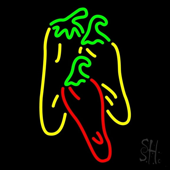 Chilis Logo LED Neon Sign 16 x 16 - inches, Clear Edge Cut Acrylic Backing, with Dimmer - Bright and Premium built indoor LED Neon Sign for restaurant window and interior decor.