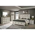 thumbnail image 5 of 3pc Contemporary Queen Panel Bed 2x Nightstand Bedroom Set Antique White, 5 of 5