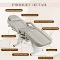 thumbnail image 6 of Facial Tattoo Chair, Esthetician Lash Bed Multi-use Tattoo Massage Table for Artist with Hydraulic Stool, 3-Section Beauty Barber Spa Salon Equipment w/Removable Armrests & Headrest,Grey, 6 of 7