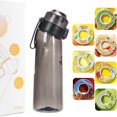 thumbnail image 1 of Smaksatt vattenflaska med 7 doftkapslar Air Water Up Flaska Frostat Svart 650 ml Air Startpaket Vattenkopp för camping sport Svart, 1 of 3