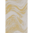 thumbnail image 3 of 8' Ivory Gold Machine Woven Abstract Waves Round Indoor Outdoor Area Rug, 3 of 3