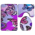 thumbnail image 1 of ABPHQTO Mariposa morada Juego de alfombras de baño de 3 piezas Alfombra de baño Alfombra de contorno y tapa de inodoro ABPHQTO Cont-CHAPPLE-11327, 1 of 2