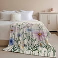thumbnail image 2 of Throw Blanket for Couch Wildflowers Soft Fleece Flannel Blankets Cozy Lightweight Blanket for Home Sofa Living Room Pink Blue Flower Bed Throws 40" x 60", 2 of 9