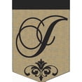 thumbnail image 3 of Magnolia Gardens 1829 13 x 18 in. Double Applique Monogram F Burlap Garden Flag, 3 of 7