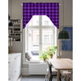 thumbnail image 4 of Black Purple Plaid Swag Valances for Windows, Small Curtains Drapes, Farmhouse Simple Buffalo Checked Kitchen Window Curtains Over Sink Window Treatment Valance for Bedroom/Bathroom 56"x36", 4 of 5