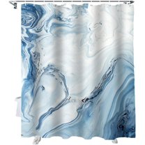 Shower Curtain Marble Fluid Texture Shower Curtains for Bathroom Decor Abstract Blue Shower Curtain Sets with Hooks Waterproof Fabric Bath Curtain Small Stall 36" X 72"