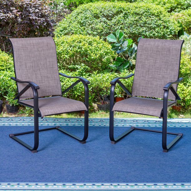 MF Studio 2Piece Outdoor Patio Cspring Dining Chairs Metal Rocking