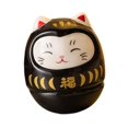 thumbnail image 3 of colcolo Ceramic Lucky Cat Figurine Tumbler Doll Adorable Accessories 1.4x1.4x1.5inch Black, 3 of 8