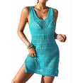 thumbnail image 2 of Maillots de Bain pour Femmes Sorties de Plage 2025 Été Crochet Ajouré Tricot Robe de Plage Bleue G, 2 of 10