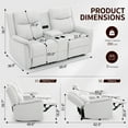 thumbnail image 3 of Korser 2-Seater Loveseat Recliner, Reclining Sofa with USB Ports, Cup Holders for Home Theater,White, 3 of 8
