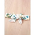 thumbnail image 4 of Seyurigaoka Baby Girls 3Pcs Outfits, Long Sleeve Button Front Rib Knit Tops+ Floral Pants+ Headband, 4 of 9