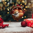 thumbnail image 4 of Forest Animal Acorn Ornaments 2D, Flat Detailed Woodland Creature Figurines in Acorn Shell, Hanging Christmas Tree Ornaments, Unique Animal Lover Gift Idea, Christmas Decor(Fox), 4 of 6